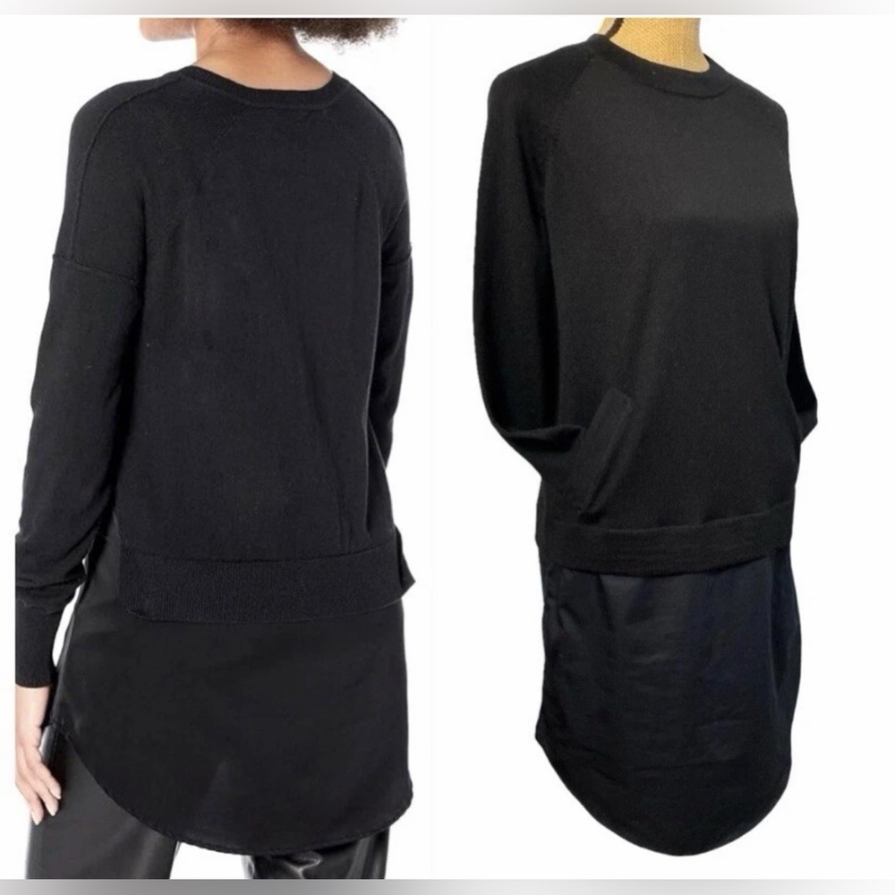 COS Black Wool/Cotton Career Basic Minimalist Sweater Dress Tunic Size M, EUC